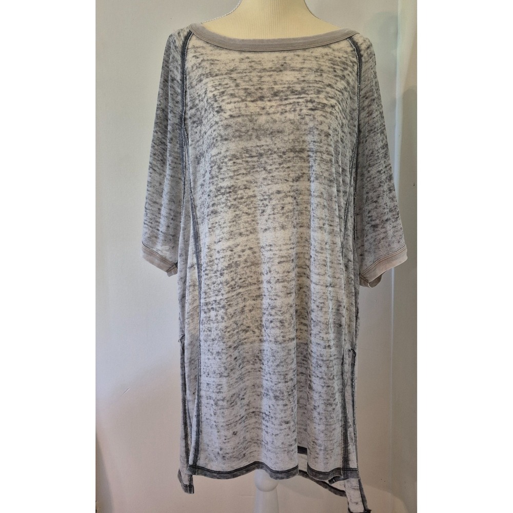 Free People We The Free Size S Sheer Mesh Oversized Tunic Top High-Low Tee Boho